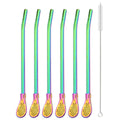 Axyaa Stainless Steel Tea & Juice Drinking Straw Set for Parties & Bars