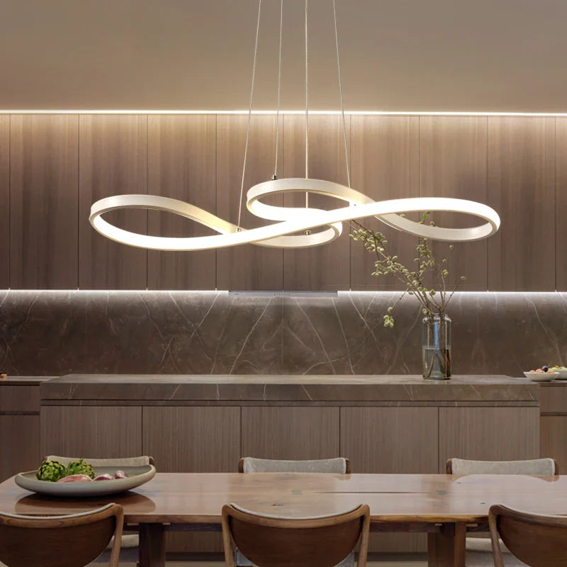 Axyaa Nordic Ring Chandelier LED Indoor Lighting for Living Room, Kitchen, and Bar