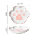 Axyaa Cute Cat Claws Ceramic Meal Grids Plates for Creative Fat Reduction