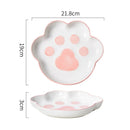 Axyaa Cute Cat Claws Ceramic Meal Grids Plates for Creative Fat Reduction