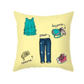 Axyaa Summer Fruit Polyester Cushion Cover - Small Fresh Tropical Plants Pillowcase