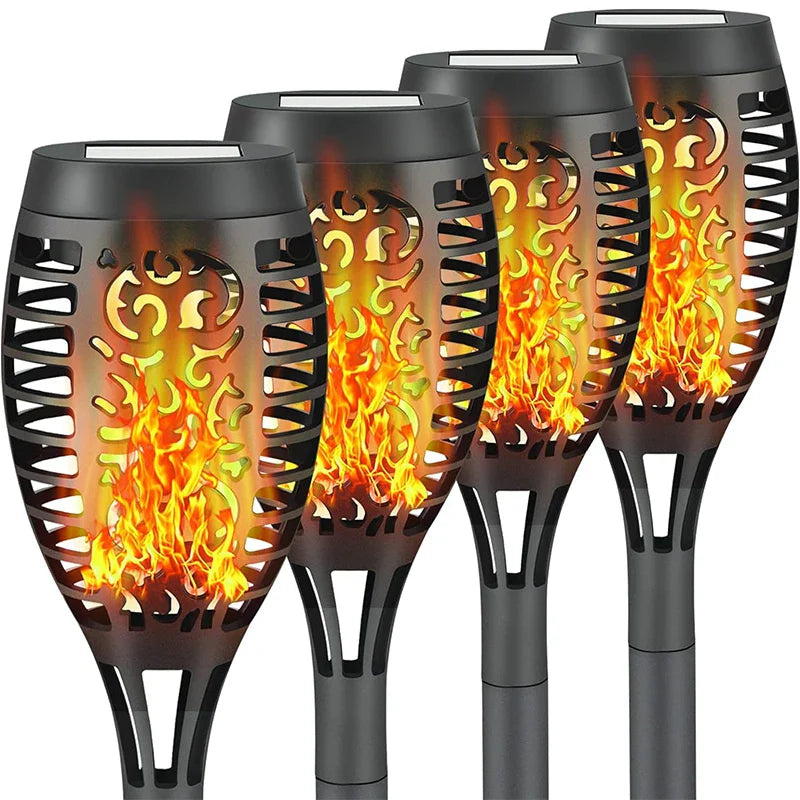 Axyaa Solar Flame Torch Lights: Flickering Waterproof Garden Outdoor Decor