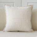 Axyaa Beige Throw Cushion Cover 45X45 - Square Pillowcases