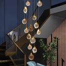 Axyaa Crystal Chandelier: Stair & Living Room Pendant Lighting