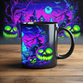 Axyaa Halloween Theme Ceramic Mug 11oz - Horror Castle Ghost Face Pumpkin Bat