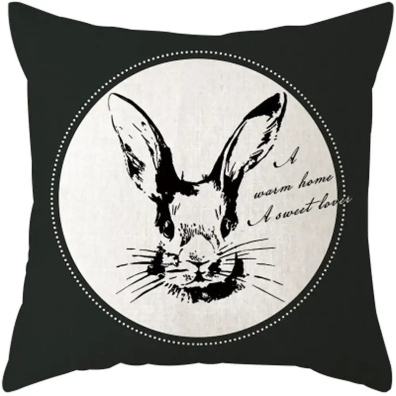 Axyaa Plants Print Linen Cushion Cover for Stylish Home Decor 45*45cm