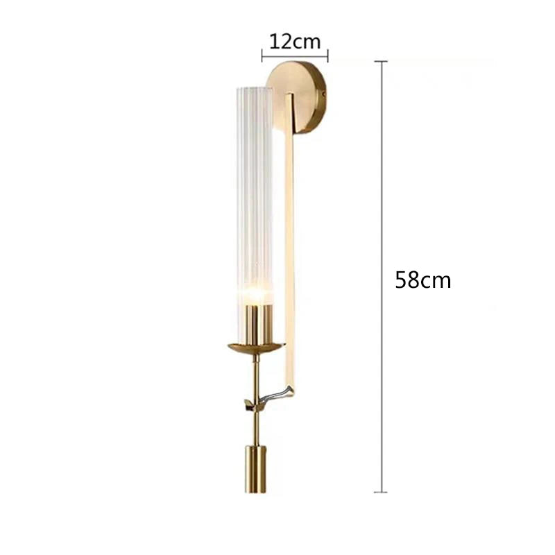 Axya Gold Tube Wall Sconce Retro Nordic Lighting