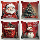 Christmas Pillowcase Santa Claus Snowman Tree Cover by Axyaa Home - Festive Sofa Cushion