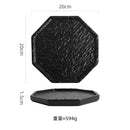 Axyaa Stone Patterned Ceramic Sushi Plate for Molecular Cuisine and Snacks