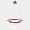 Axyaa Modern Walnut Chandelier LED Pendant Light for Home Décor