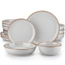 Axyaa Nymph 16/32-Piece Ceramic Tableware Set - Dinner/Dessert/Soup Plate/Bowl 4 Color Options