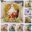 Axyaa Fairy Tale World Pillowcase: Cartoon Pattern Decor for Living Room or Children's Room