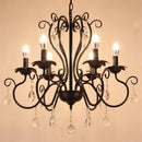 Axyaa Elegant Metal Chandelier with Crystal Pendants for Home Decor