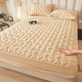 Axyaa Washed Cotton Padded Fitted Sheet - Single-Piece Mattress Protector