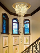 Axyaa Luxury Crystal Chandelier LED Light Fixture for Living Room & Villa
