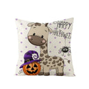 Axyaa Halloween Pillow Cover 45x45 - Pumpkin Owl Cat Spider Sofa Cushion Decor
