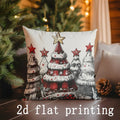 Axyaa Snowy Hello Christmas Throw Pillow Cover for Sofa, Bedroom, Car