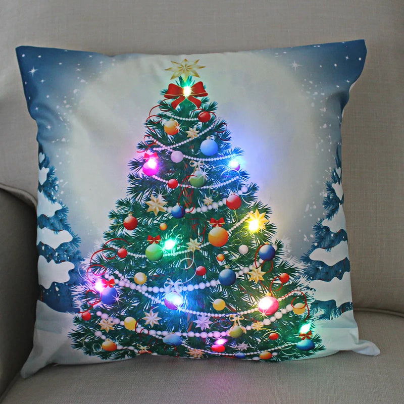 Axyaa LED Christmas Light Pillowcase 45cm - Super Soft Polyester Home Decor