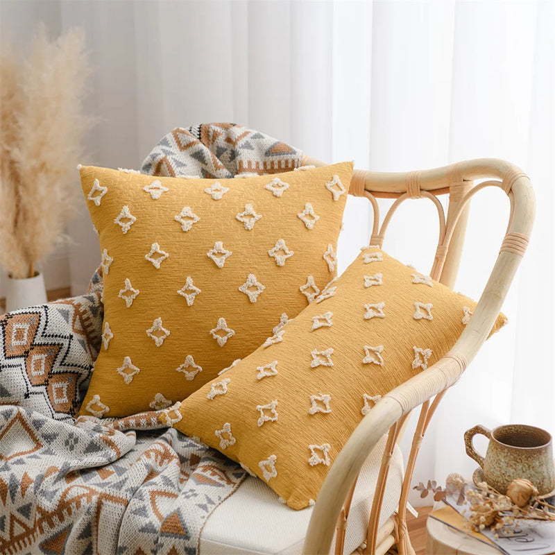 Cotton Cushion Cover for Sofa Living Room Car by Axyaa - 45*45 Decorative Pillowcase