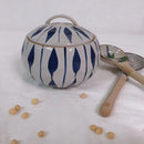 Axyaa Retro Ceramic Stew Pot with Lid, Chinese Style Creative Clay Cookware