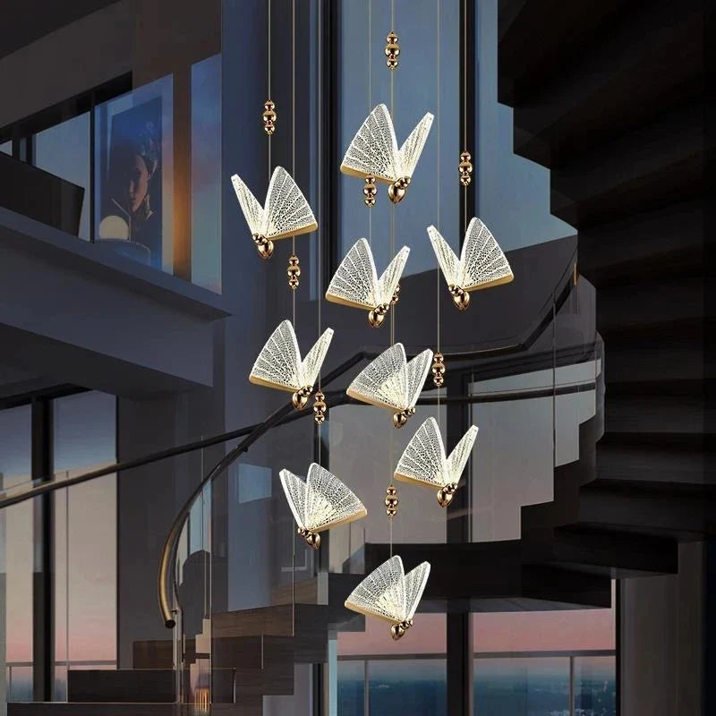 Axyaa Butterfly LED Pendant: Modern Luxury Designer Deco Lighting