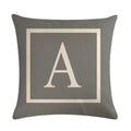 Axyaa Gray Alphabet Decorative Pillow Cover 45x45cm
