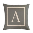 Axyaa Gray Alphabet Decorative Pillow Cover 45x45cm