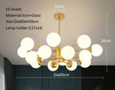 Axyaa Modern Glass Chandelier for Dining Living Room Kitchen Bedroom Lighting