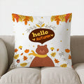Axyaa Autumn Leaf Pattern Throw Pillow Cover for Sofa, Bedroom & Car