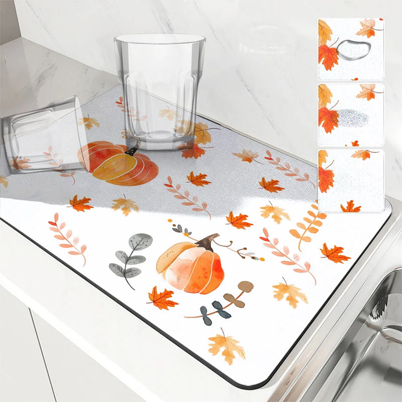 Axyaa Coffee Mat Dish Draining Pad Drain Quick Drying Kitchen Bathroom Placemat