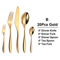 Axyaa Gold Stainless Steel Cutlery Set - 24Pcs Smooth Handle Flatware