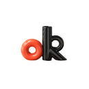 Axyaa Hollowed-out Spliced Ceramic Vase Cartoon Letter OK Terrarium Decor Room Accessory