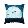 Axyaa Halloween Skull Cat Pumpkin Bat Castle Pillowcase 45x45cm