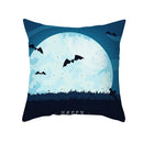 Axyaa Halloween Skull Cat Pumpkin Bat Castle Pillowcase 45x45cm