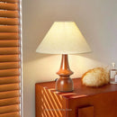 Axyaa Wooden Table Lamp, Wabi-sabi Retro Style, Solid Wood & Metal Bedroom Ambiance