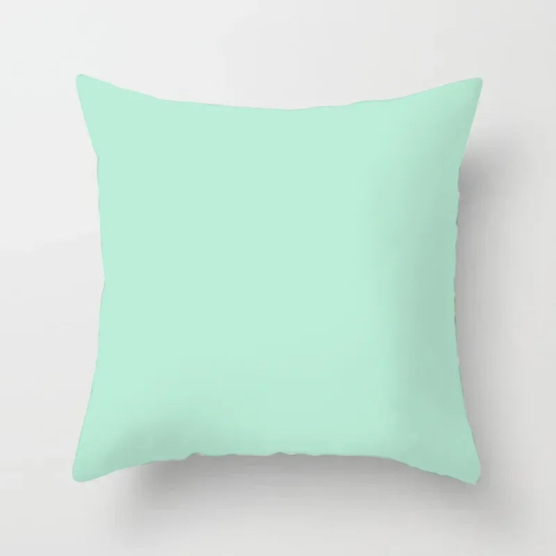 Light Blue Green Mint Geometric Print Boho Pillowcase Set by Axyaa