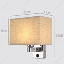 Axyaa LED Fabric Wall Lampshade with Switch for Bedroom or Living Room