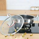 Axyaa Double Ear Stainless Steel Stew Pot with Lid, Non-Stick Pancake Baking Tray