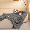 Axyaa Ultra Soft 3D Jacquard Fleece Blanket - Vintage Roman Column Striped Sofa Throw