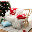Axyaa Christmas Snowflake Plush Pillow Cover Embroidered Cotton Cushion 1PC