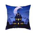 Axyaa Halloween Skull Cat Pumpkin Bat Castle Pillowcase 45x45cm