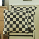 Axyaa Plaid Faux Fur Wool Throw Pillow Cover for Home Decor