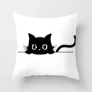 Skull Cat Black Pillowcase 45x45cm Home Decor for Sofa & Car - Axyaa