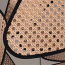 Axyaa Rattan Wicker Chandelier Kitchen Leaf Grid Wood Bamboo Lamp