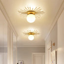 Axyaa Sunflower LED Ceiling Light: Modern Glass Design for Bedroom, Hallway, Living Room