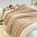 Axyaa Winter Warm Coral Fleece Jacquard Blanket