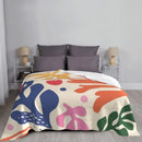 Axyaa Fauvism Plaid Fleece Blanket - Colorful, Warm, Classic Design
