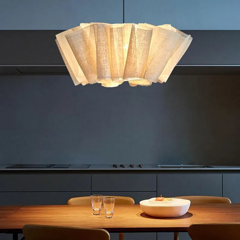 Axyaa Wabi Sabi Fabric LED Chandelier for Living Room, Hotel & Restaurant