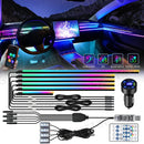 Axyaa RGB Ambient Lights 10-in-1 Car Atmosphere Lamps with USB Remote Control