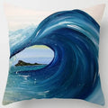 Axyaa Ocean Blue Wave Pattern Cushion Cover for Home Living Room Sofa